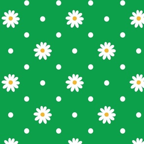 Bright green Daisy Dot, LARGE 