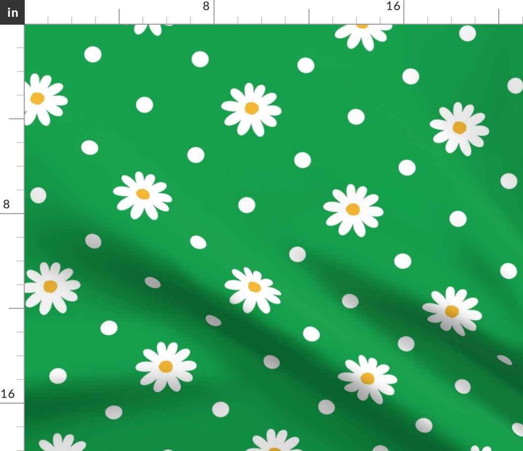 Bright green Daisy Dot, LARGE 