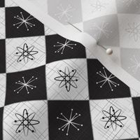 Retro Atomic Age Check ~ Black and Whit