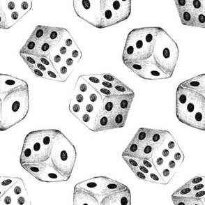 Nice Dice - black and white on white - big scale