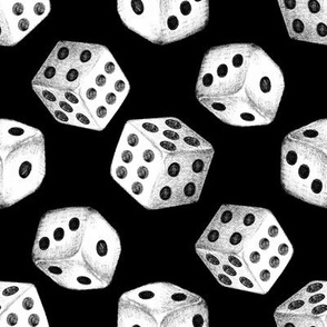 Nice Dice - black and white on black - big scale