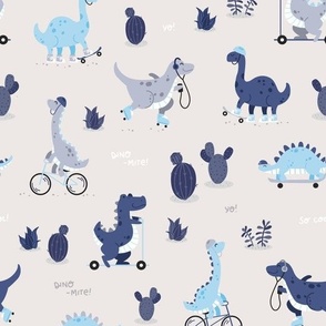 Dino-mite - grey navy - SMALL