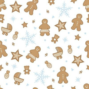 Gingerbread baby shower repeat pattern background