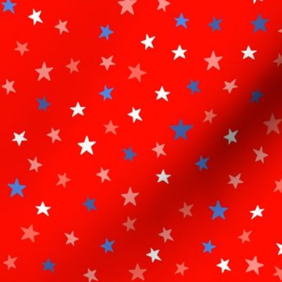 Fourth of July stars in red