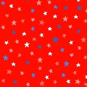Fourth of July stars in red