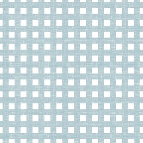 Symmetrica - White/French Blue Grasscloth - Linen Wallpaper- New