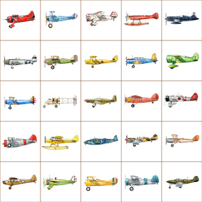 Quilting Grid for Vintage Airplanes 6x6 white background