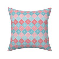 Atomic Age Starburst Check - Blue Pink