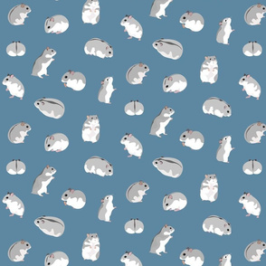 Dwarf Hamsters on Petrol Blue - Medium Scale