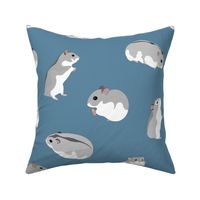 Dwarf Hamsters on Petrol Blue - Large Scale