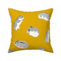 Dwarf Hamsters on Mustard Yellow - Large Scale
