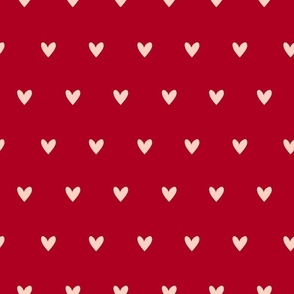 Valentine Cute White Hearts on Red