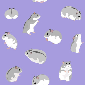 Dwarf Hamsters on Lilac - Large Scale