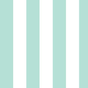 Large Pastel Mint Awning Stripe Pattern Vertical in White