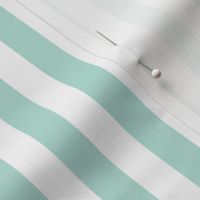 Pastel Mint Awning Stripe Pattern Vertical in White