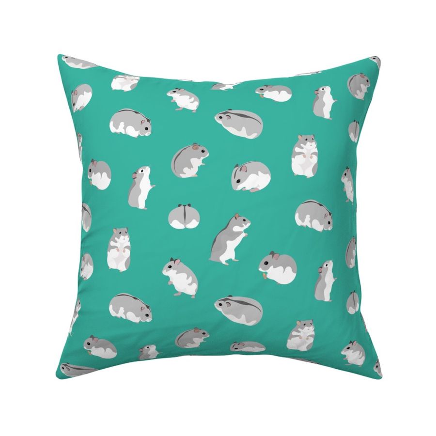 Dwarf Hamsters on Turquoise - Medium Scale