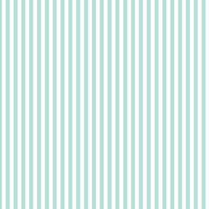 Small Pastel Mint Bengal Stripe Pattern Vertical in White