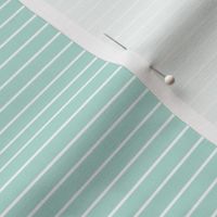 Small Pastel Mint Pin Stripe Pattern Horizontal in White