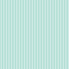 Small Pastel Mint Pin Stripe Pattern Vertical in White