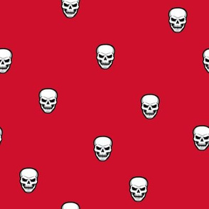 Skulls Red Background