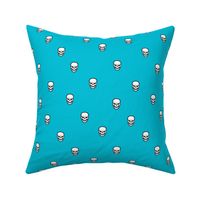 Skulls  Turquoise Blue Background