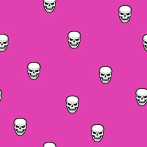 Skulls Hot Pink Background