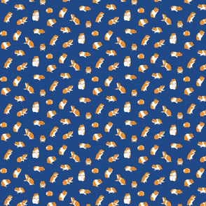 Golden Hamsters on Blue - small scale