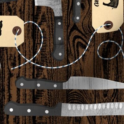 Butchers Tools - Knives - Brown - Jumbo