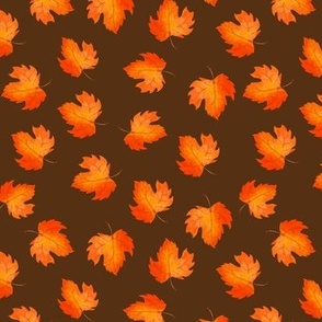 Fall Leaves on Brown