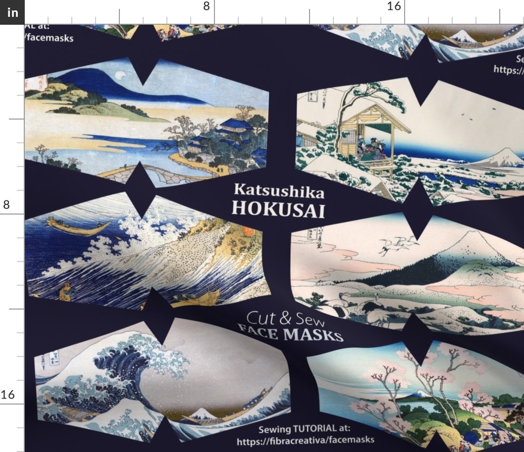 Hokusai Face Masks  Great Wave Mount Fuji