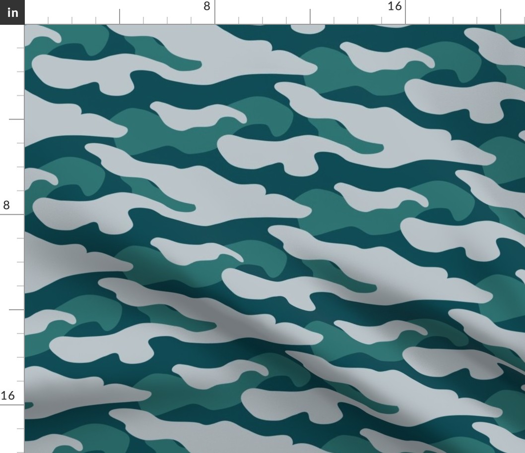 Teal Green and Silver Camo-01