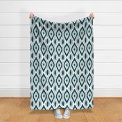 Teal Green and Silver Ikat-01