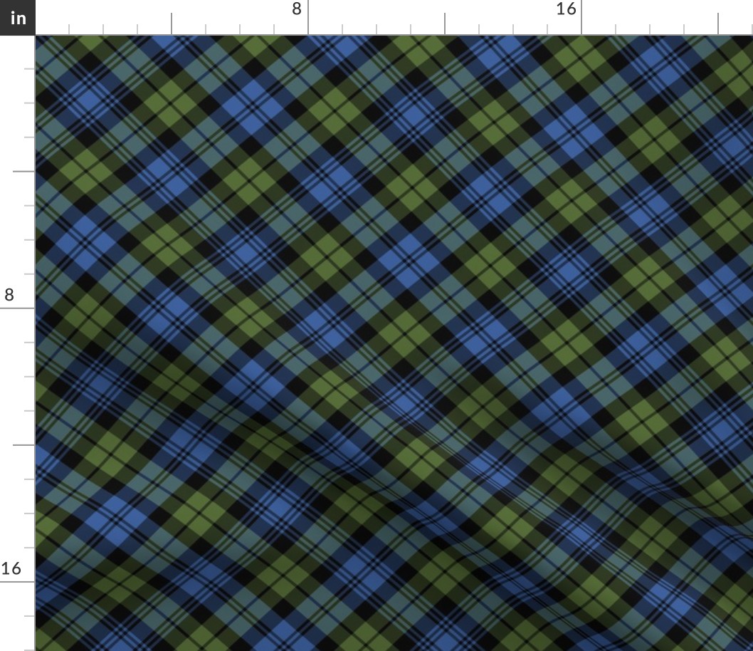 Campbell 1739 tartan, 6" diagonal, muted colors