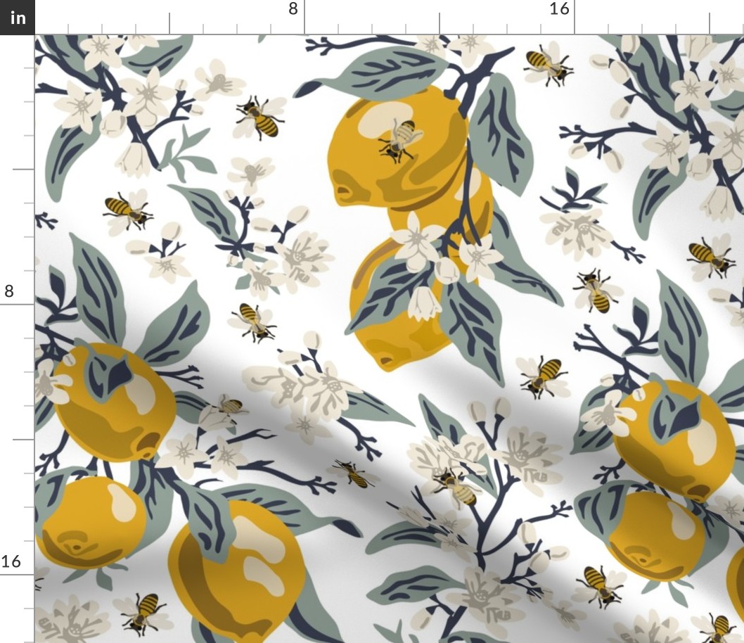 Bees & Lemons - Large - White