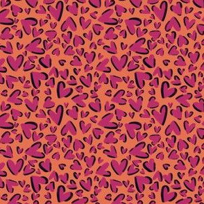 pink and orange cheetah hearts
