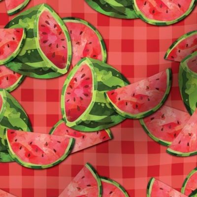 Watermelon on Gingham