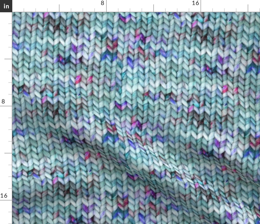 Chunky speckled stockinette stitch - light blue