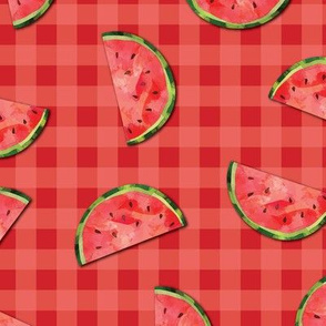 Watermelon Slices on Gingham