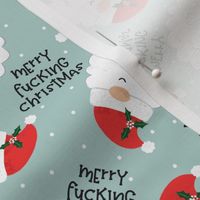 Merry Fucking Santa's on blue-small scale