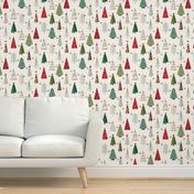 Scandinavian Christmas Trees Classic - White Background