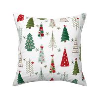 Scandinavian Christmas Trees Classic - White Background