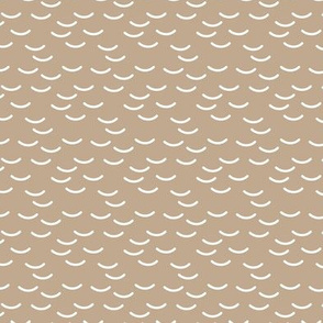 The minimalist waves ocean design abstract geometric curves beige latte white SMALL