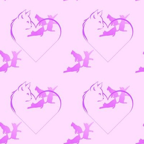 CATS- 001- PINK on PINK- 4X4