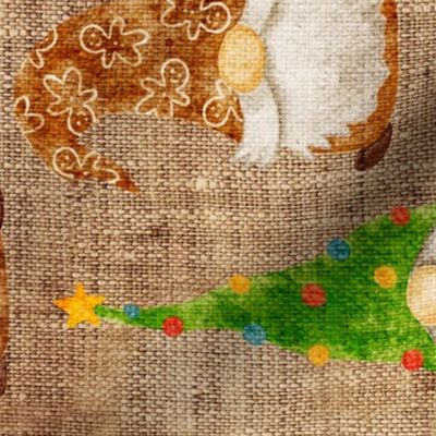 Christmas Gnome Assortment on Burlap Rotated- large scale