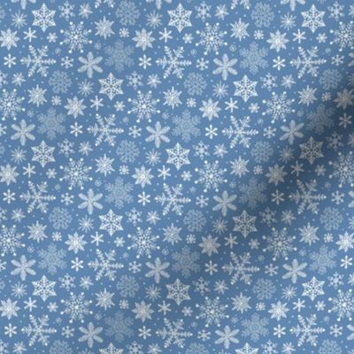 Snowflakes Christmas on Light Navy Blue Tiny Small
