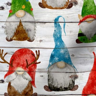 Christmas Gnome Assortment on Shiplap - medium scale