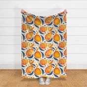 geometric mangoes-fruit-kitchen-linen white- wallpaper-medium scale