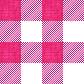 2" fuchsia linen buffalo check