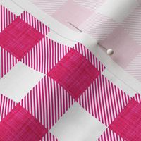 1" fuchsia linen buffalo check