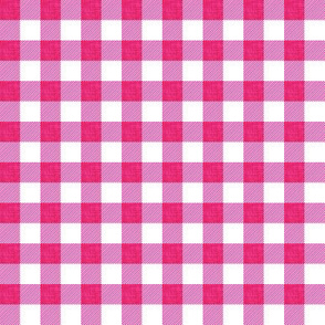 1/2" fuchsia linen buffalo check